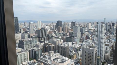 Urban landscape looking down from the hotel