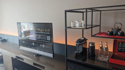 Sleek guest room landscape