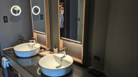 Chic gray double vanity