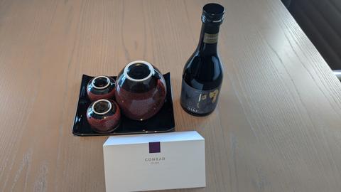 Traditional sake set in the room