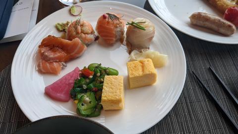 Breakfast buffet: Healthy Japanese plate