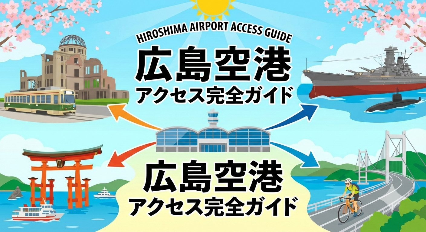 廣島機場與各地連結交通圖